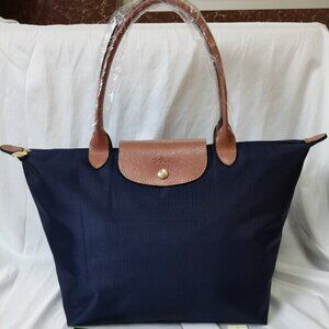 Longchamp Blue Le Pliage Nylon Folded Tote Shoulder Bag